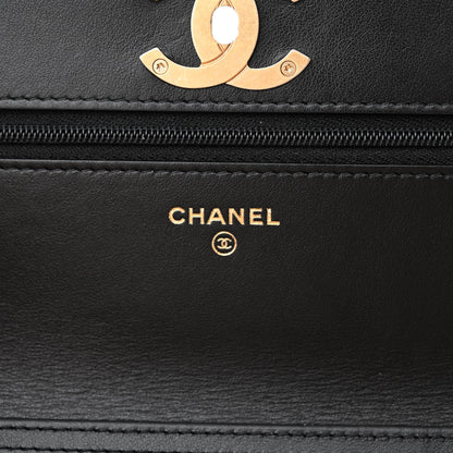 Chanel Caviar Quilted Camellia Wallet On Chain WOC Black 6 of 12