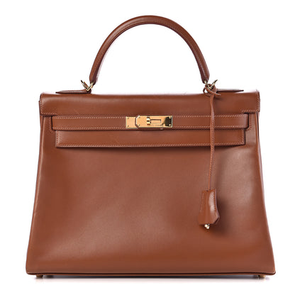Hermes Box Kelly Retourne 32 Noisette 1 of 18