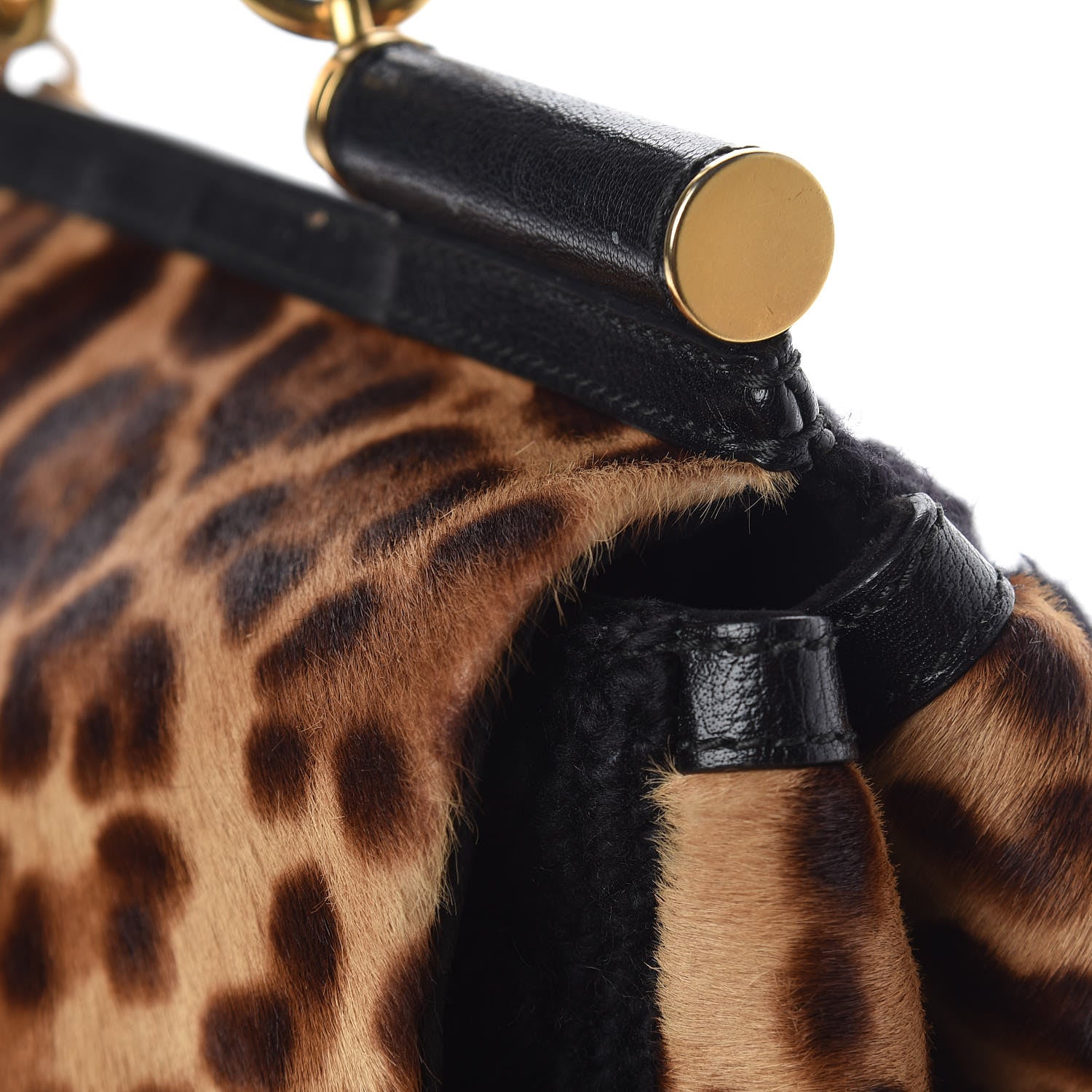 Dolce & Gabbana Calf Hair Leopard Print Knit Miss Sicily Satchel Black Naturale 19 of 20