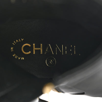 Chanel Shiny Goatskin CC Short Boots 35 Black 7 of 9