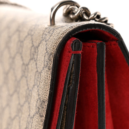 Gucci GG Supreme Monogram Suede Cudu Medium Dionysus Shoulder Bag Beige Ebony Vulcanic Red 14 of 18
