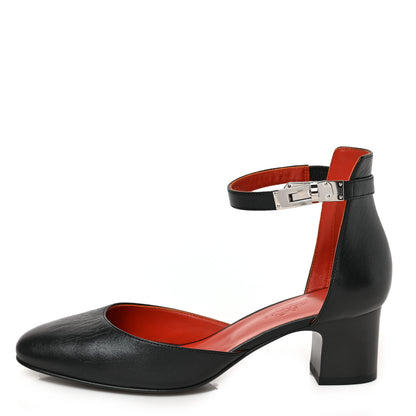 Hermes Goatskin Baby 55 Pumps 36 Black 1 of 8