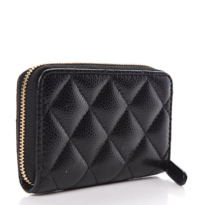 Chanel Caviar Quilted Zip Coin Purse Black 3 of 8