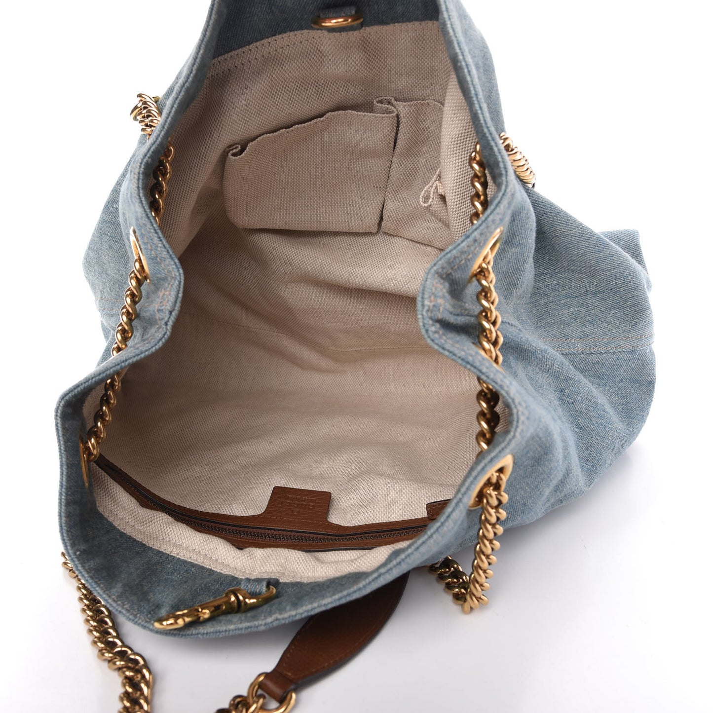 Denim Medium Soho Chain Shoulder Bag Blue