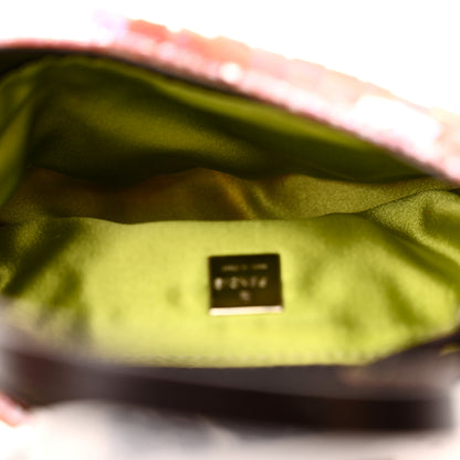 Fendi Sequin Paillettes Mini Half Moon Baguette Pink 5 of 11