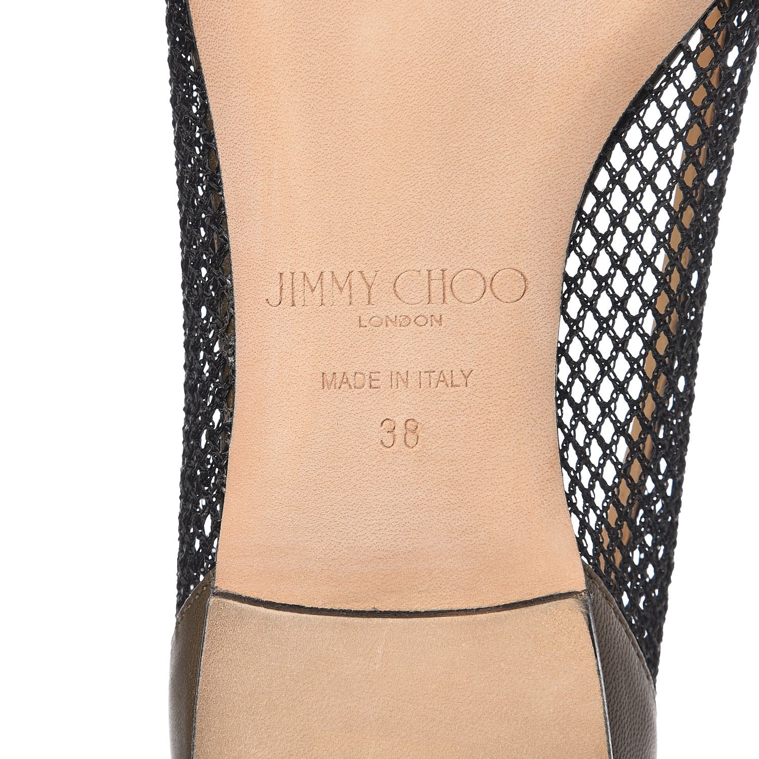 Jimmy Choo Nappa Mesh Hettie Pointy Toe Flats 38 Green 7 of 11