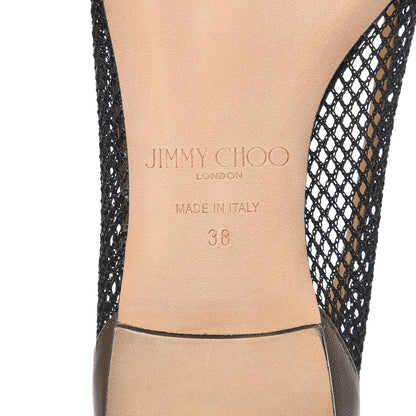 Jimmy Choo Nappa Mesh Hettie Pointy Toe Flats 38 Green 7 of 11