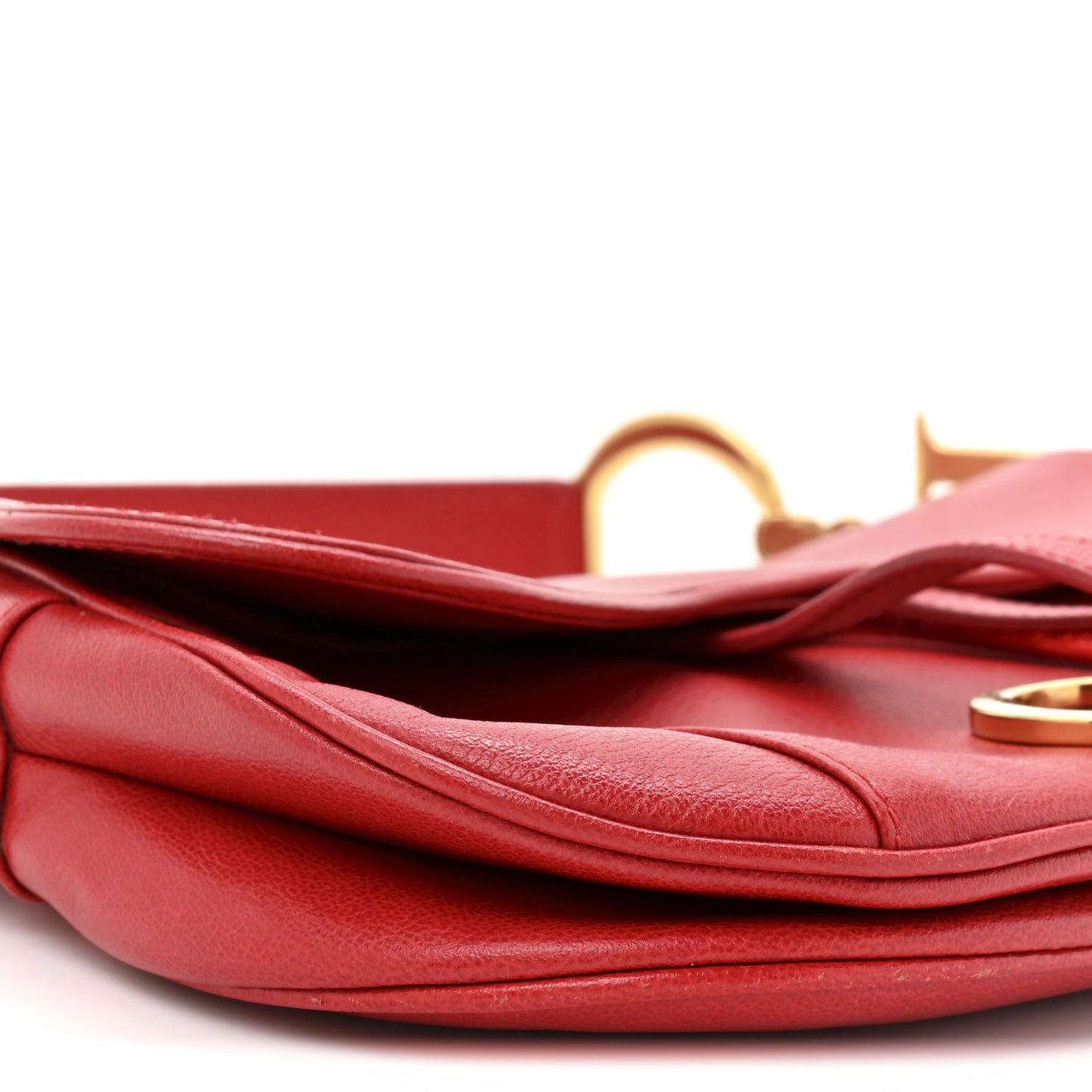 Calfskin Double Saddle Bag Red