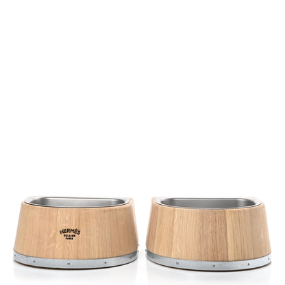Hermes Oak Wood Large Chaine d'Ancre Dog Bowl Naturel 4 of 11