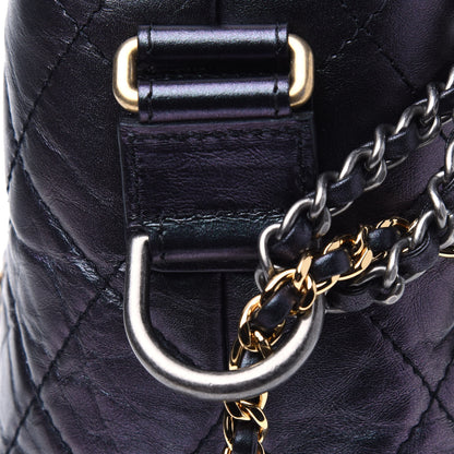 Chanel Iridescent Aged Calfskin Quilted Medium Gabrielle Hobo Black 7 of 17