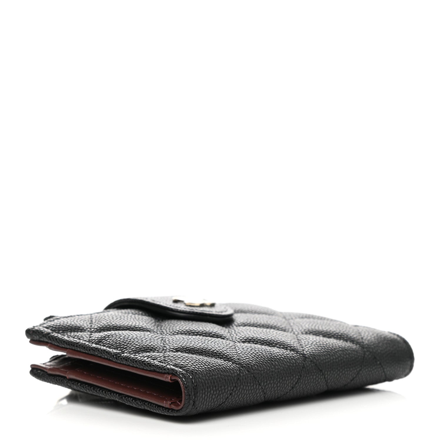 Chanel Caviar Quilted Compact Zipped Pocket Wallet Black 4 of 9