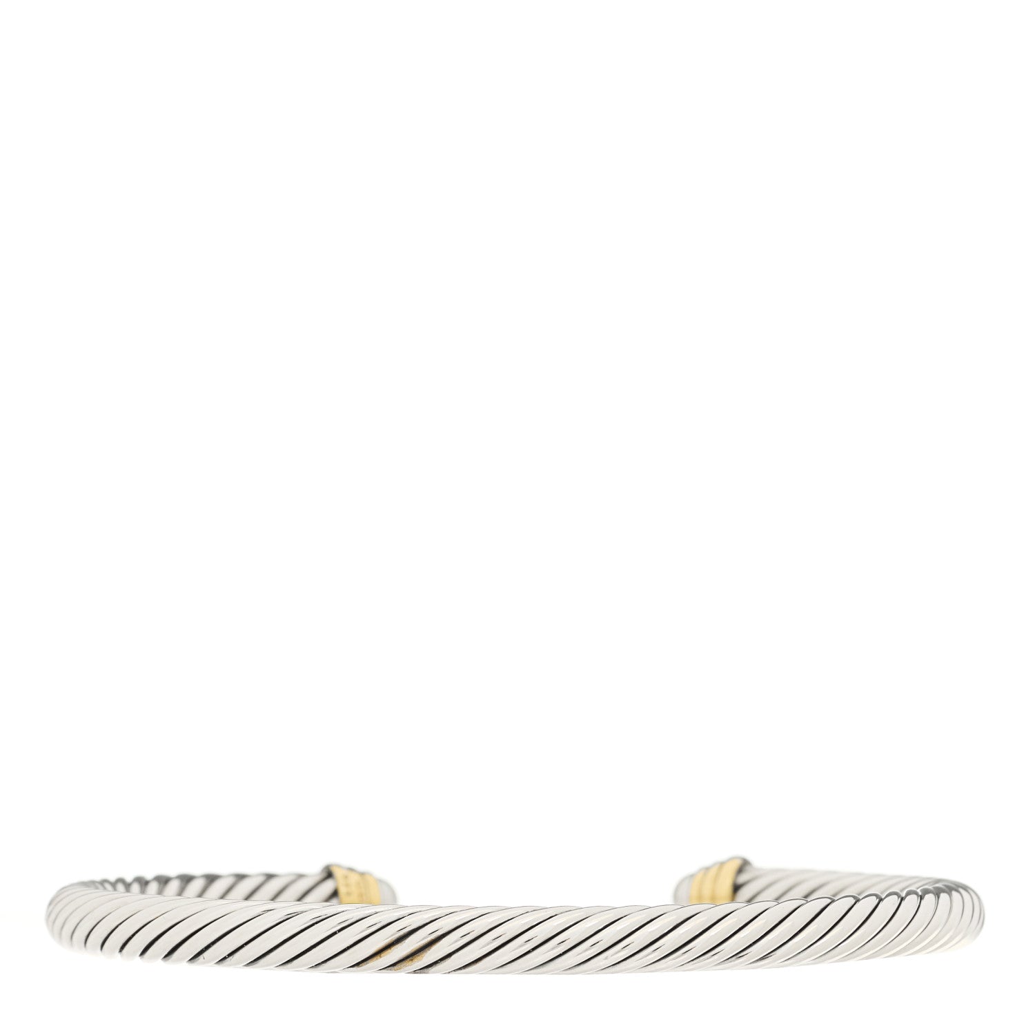 David Yurman Sterling Silver 14K Yellow Gold Cultured Pearl 5mm Cable Classics Petite Color Bracelet 2 of 3