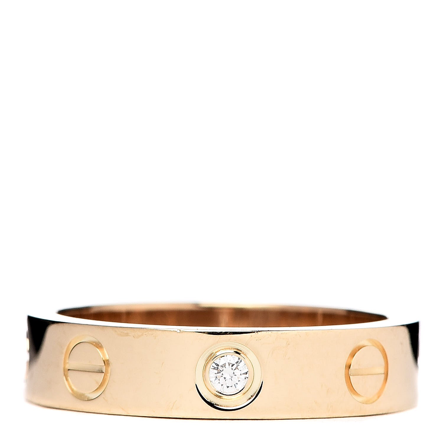 Cartier 18K Yellow Gold Diamond 4mm LOVE Wedding Band Ring 47 4 1 of 4