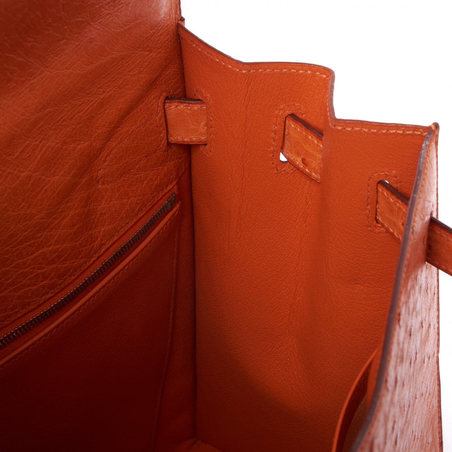 Ostrich Kelly Sellier 32 Orange
