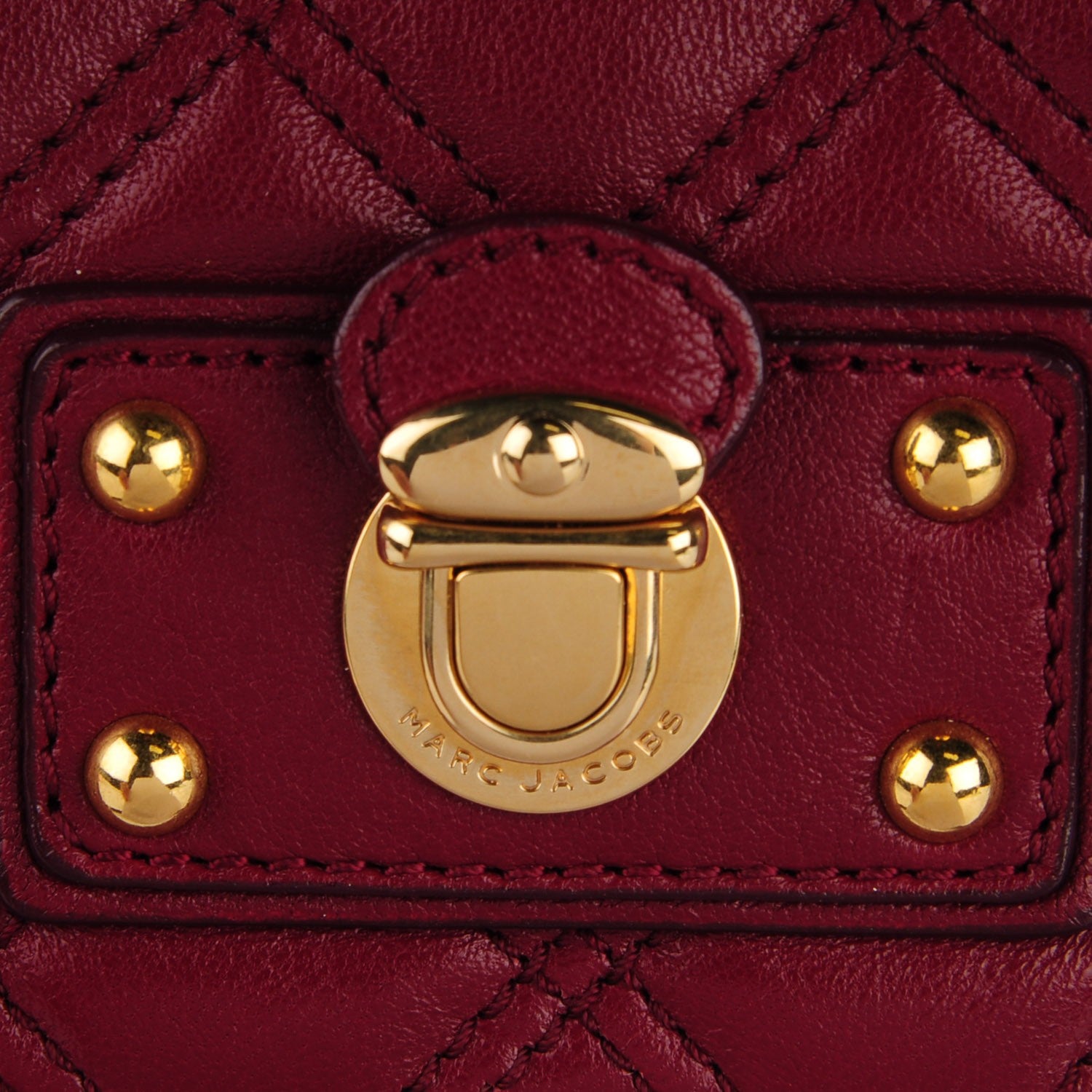 Marc Jacobs Lacquered Lambskin Quilted The Large Single Flap Bordeaux 7 of 10
