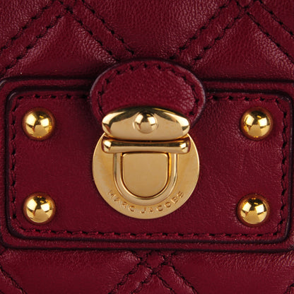 Marc Jacobs Lacquered Lambskin Quilted The Large Single Flap Bordeaux 7 of 10