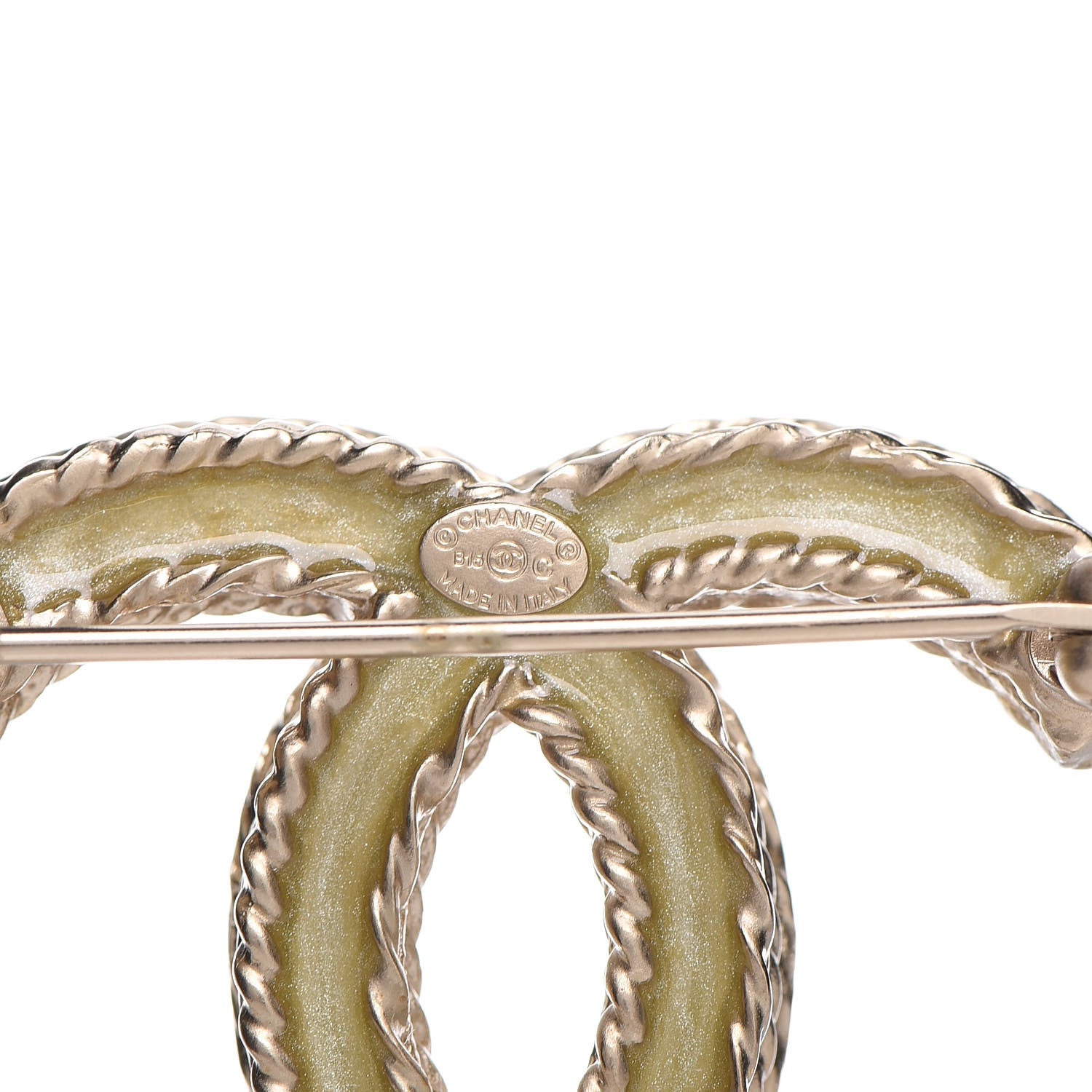 Chanel Crystal CC Brooch Gold 4 of 5