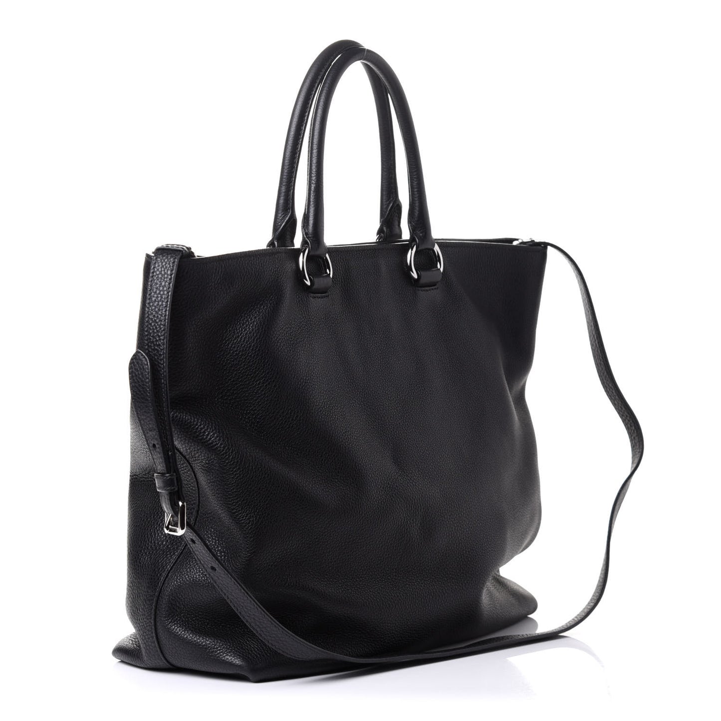 Vitello Daino Shopping Tote Black