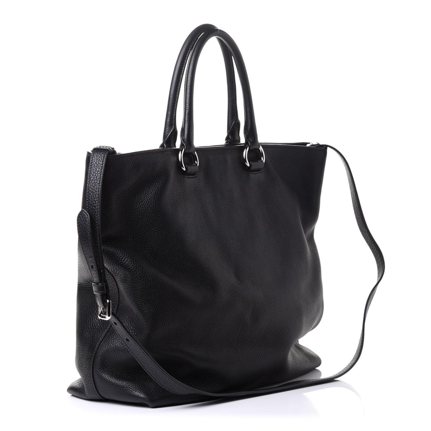 Prada Vitello Daino Shopping Tote Black 2 of 10