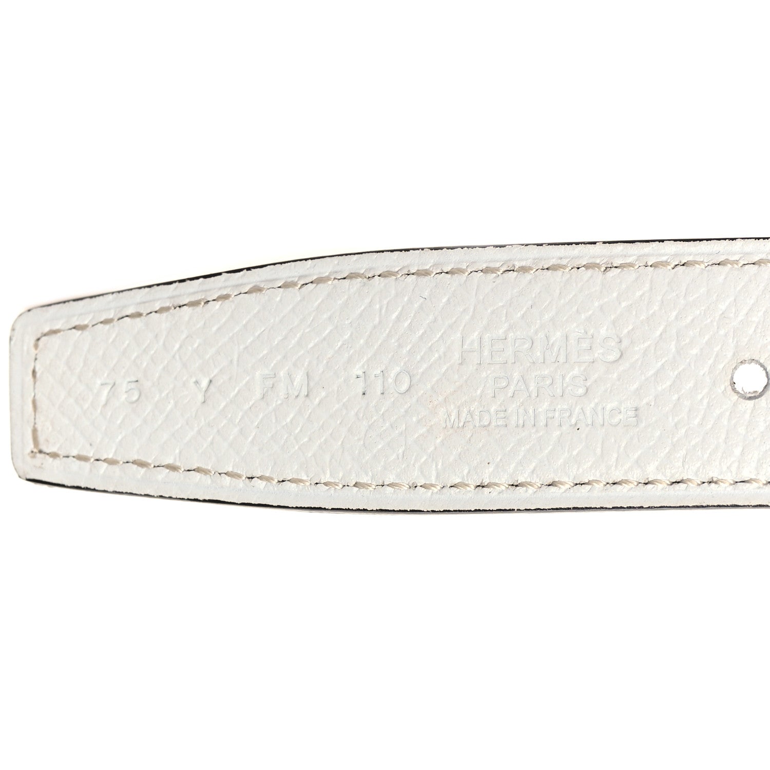 Hermes Epsom Swift 24mm Mini H Belt 75 30 White Etoupe 5 of 6