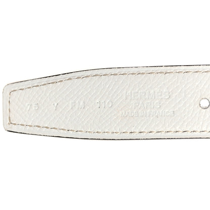 Hermes Epsom Swift 24mm Mini H Belt 75 30 White Etoupe 5 of 6