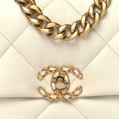 Chanel Goatskin Quilted Medium Chanel 19 Flap White 8 of 11