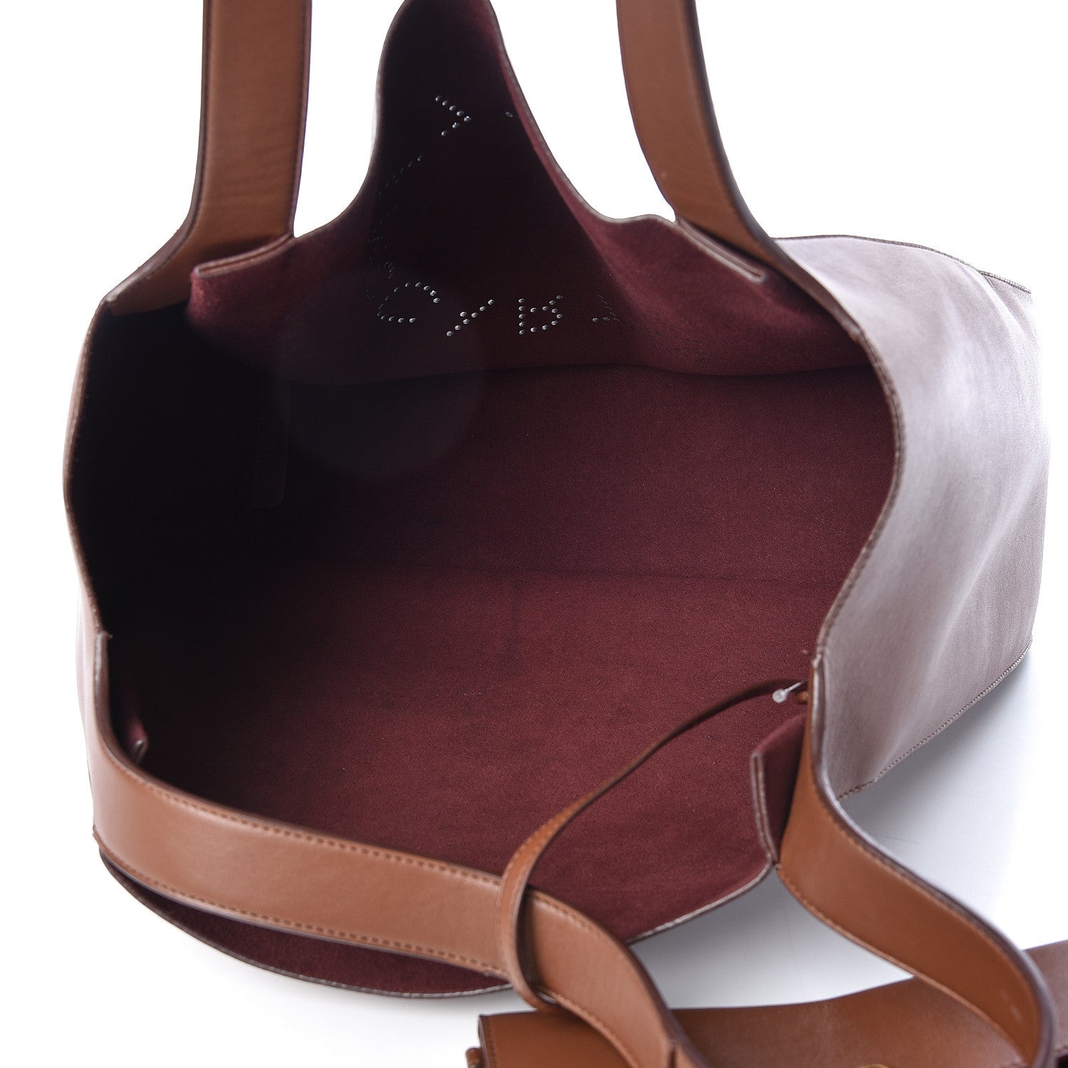 Stella McCartney Eco Alter Nappa East West Perforated Tote Brown 6 of 11