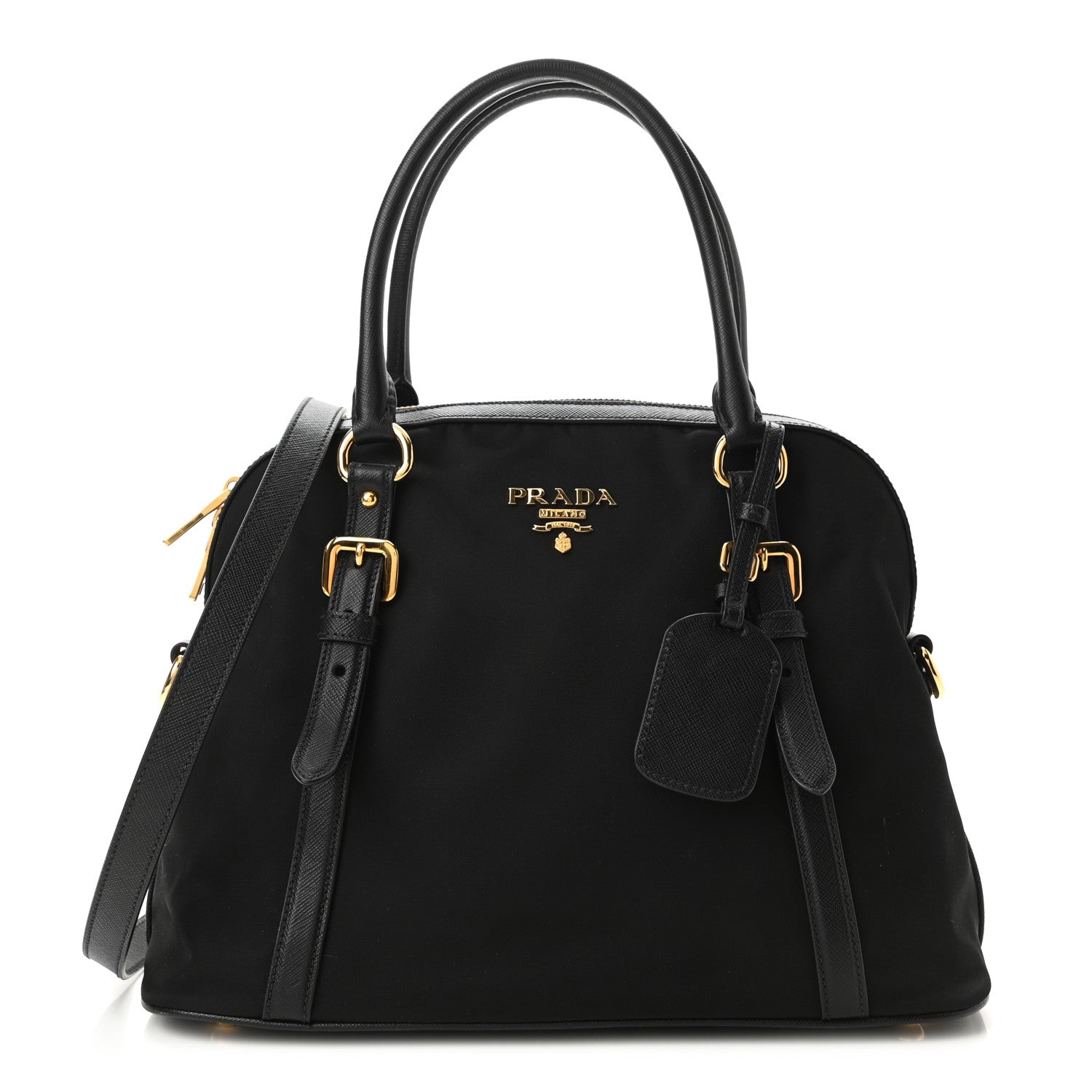 Prada Tessuto Nylon Saffiano Tote Black 1 of 9