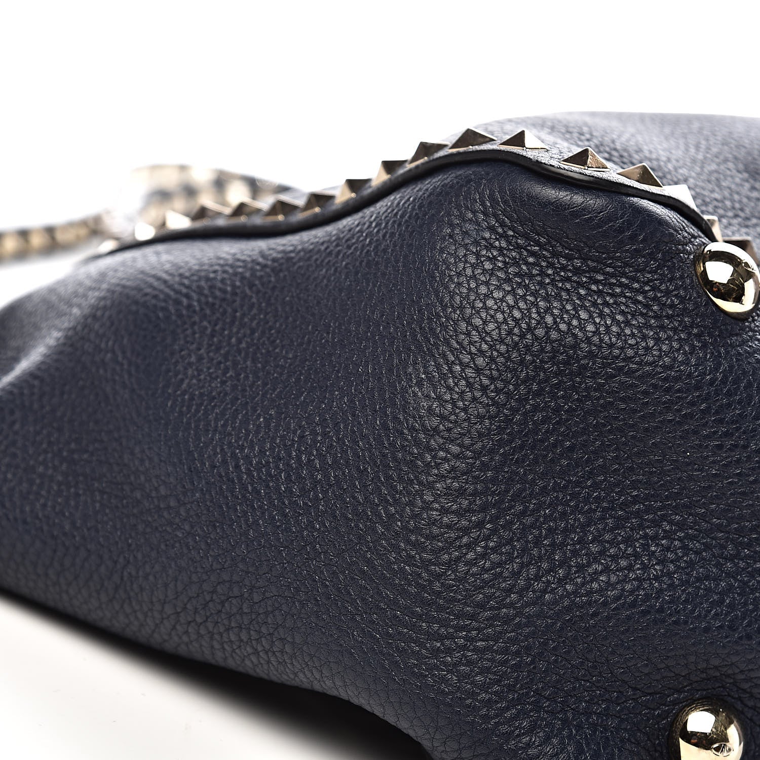 Valentino Garavani Pebbled Calfskin Medium Rockstud Tote Marine 10 of 12
