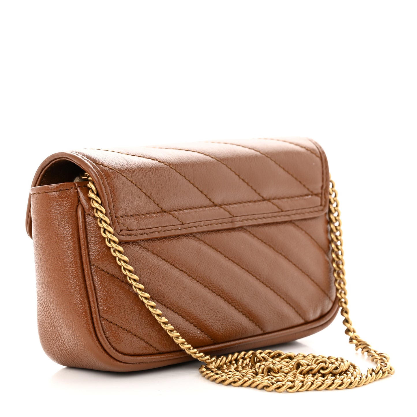 Azalea Calfskin Matelasse Diagonal Super Mini GG Marmont Shoulder Bag Cuir