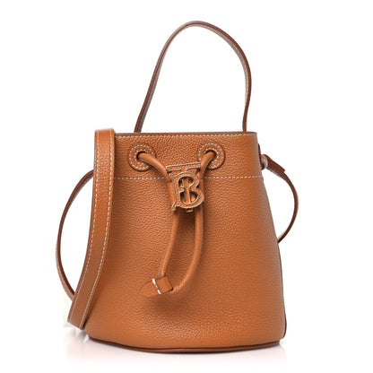 Burberry Calfskin TB Mini Bucket Bag Warm Russet Brown 1 of 9