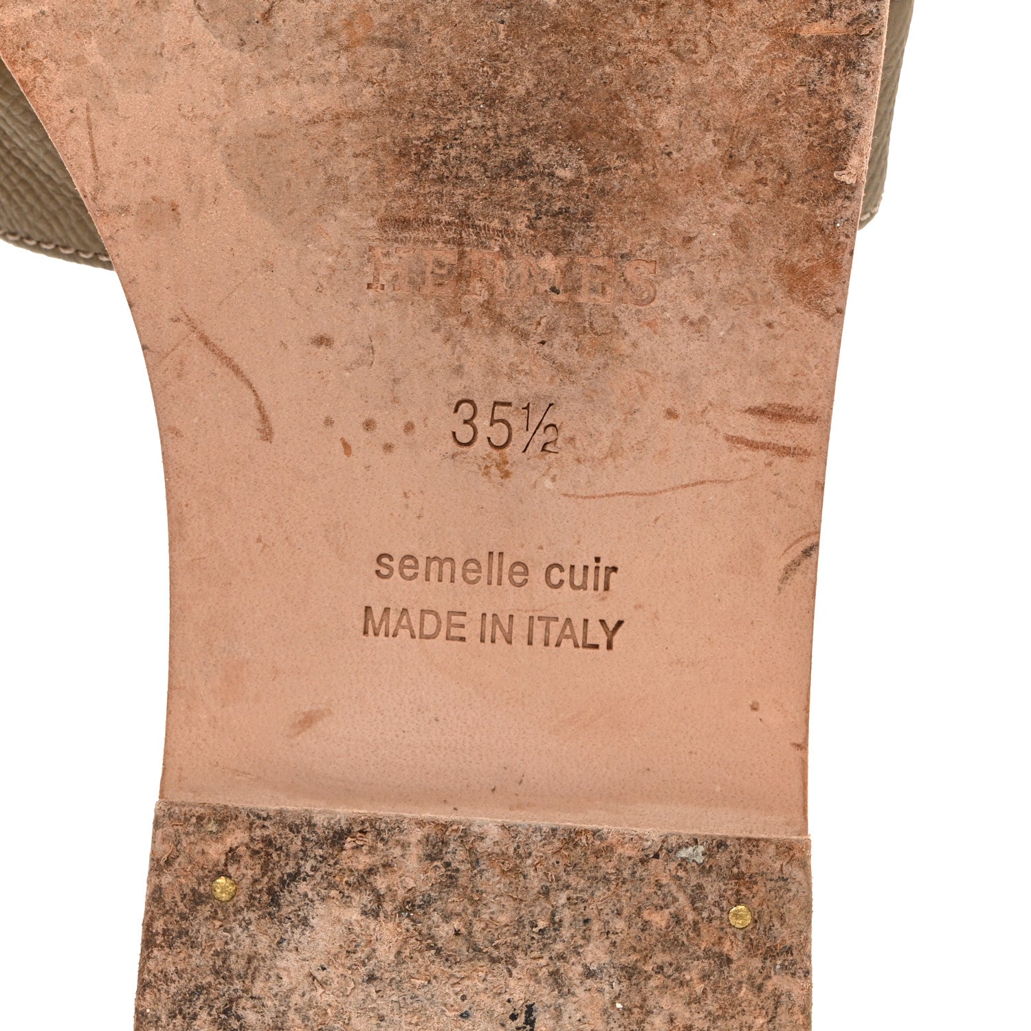 Hermes Epsom Oran Sandals 35.5 Etoupe 8 of 12