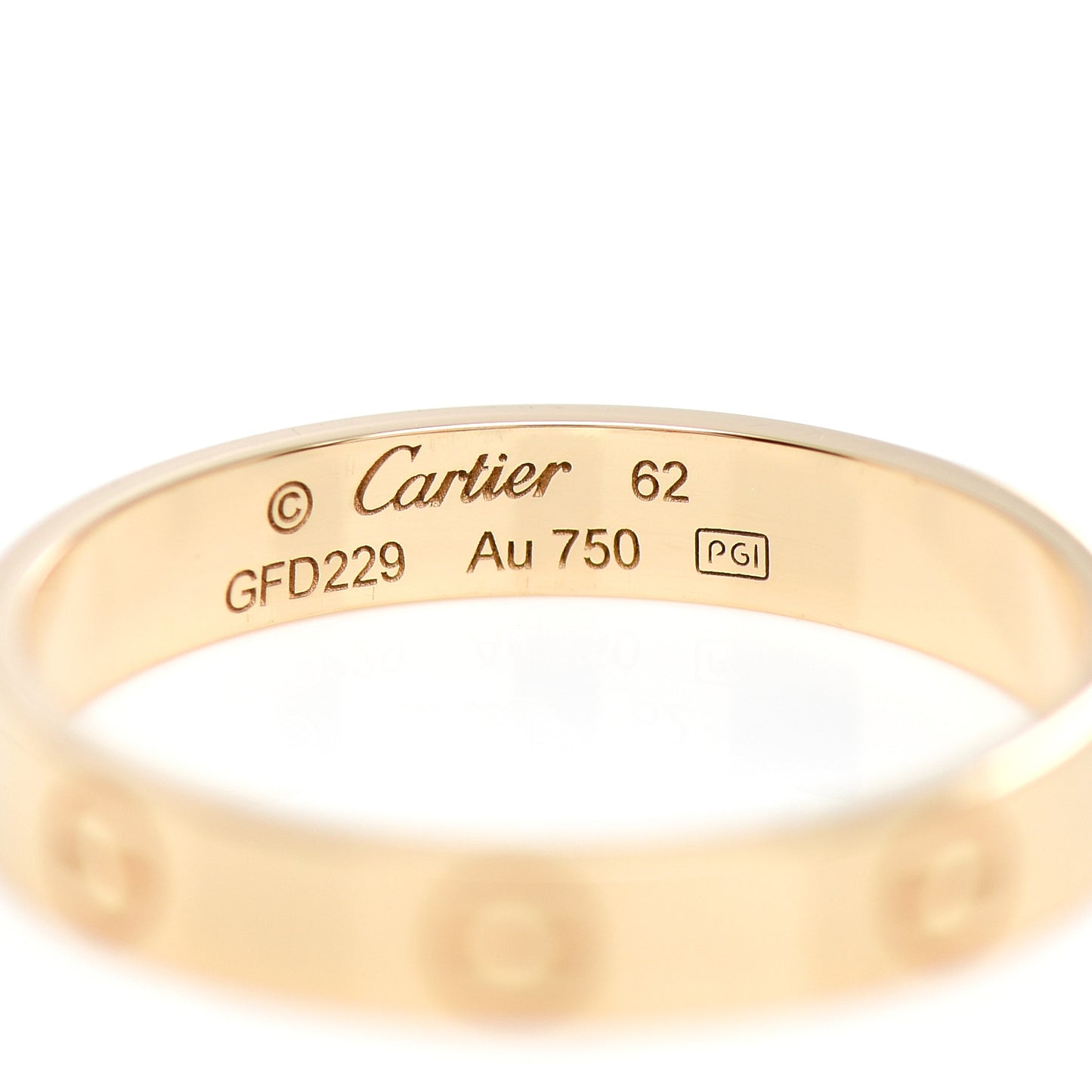 18K Yellow Gold 3.5mm LOVE Wedding Band Ring 62 10
