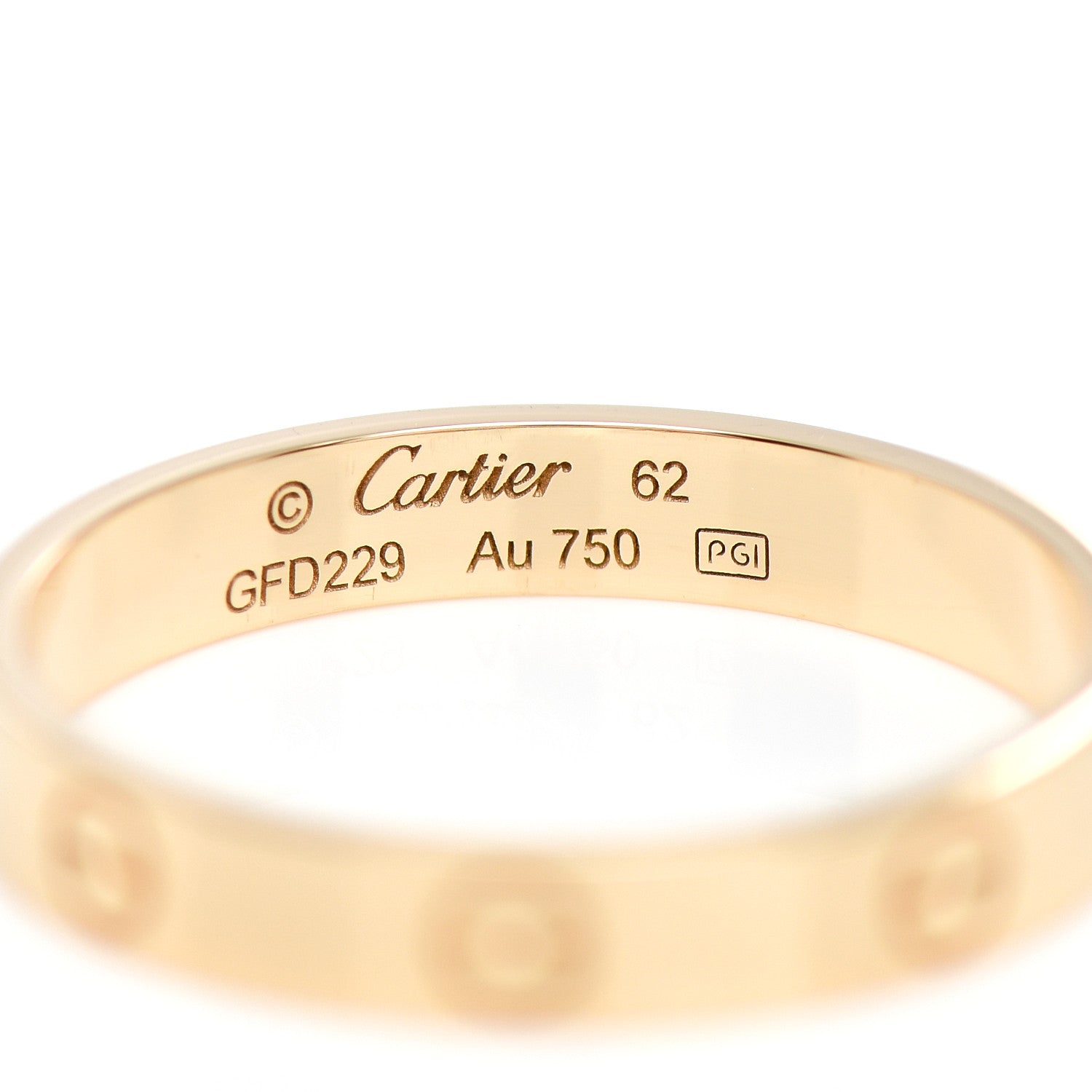 Cartier 18K Yellow Gold 3.5mm LOVE Wedding Band Ring 62 10 4 of 5