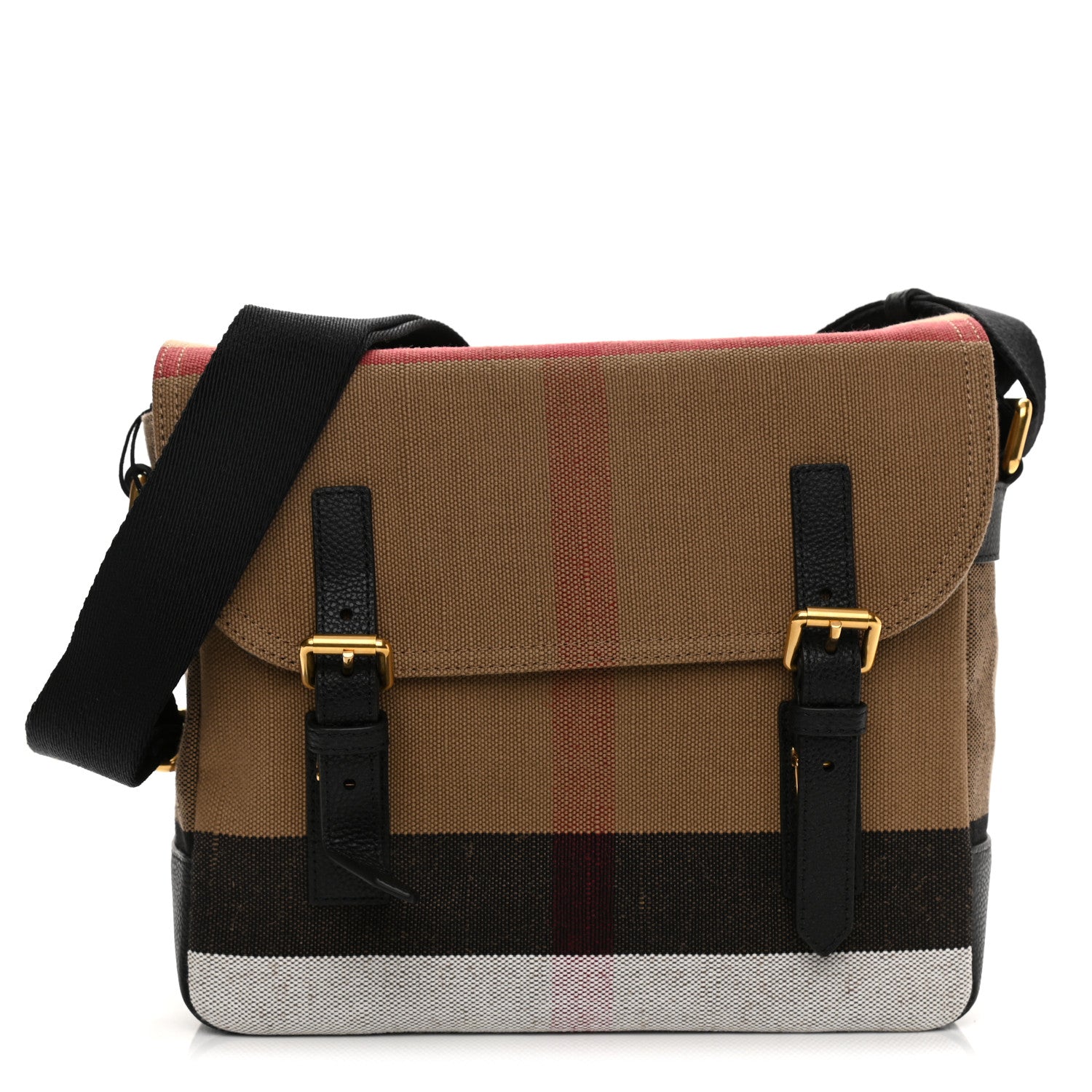 Burberry Canvas Mega Check Small Baildon Messenger Bag Black 1 of 10
