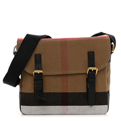Burberry Canvas Mega Check Small Baildon Messenger Bag Black 1 of 10