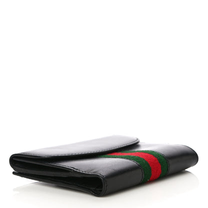Gucci Calfskin Web Compact Wallet Black 5 of 16