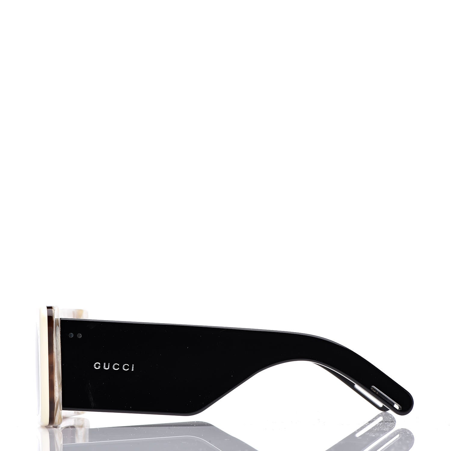 Gucci Acetate Rectangular Flap GG0543S Sunglasses White Black 3 of 8