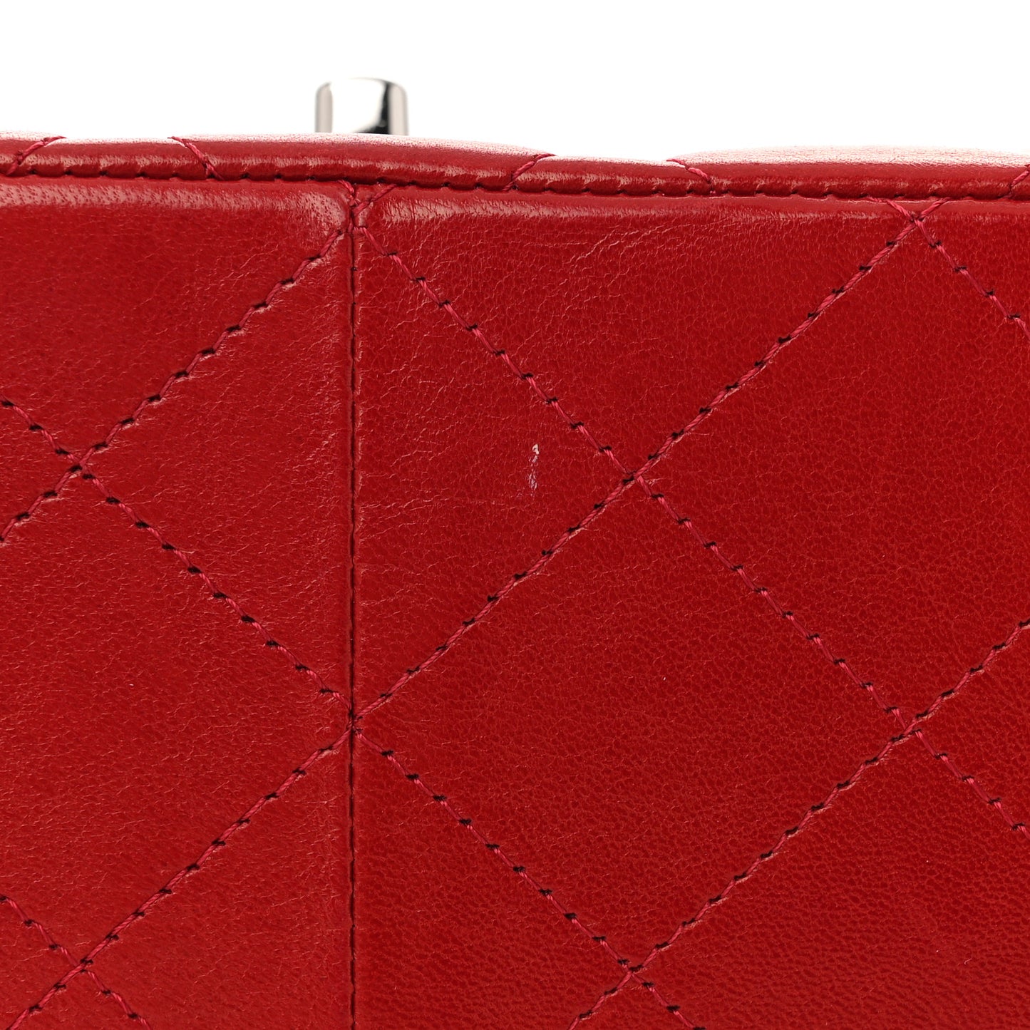 Lambskin Quilted Jumbo Single Flap Red