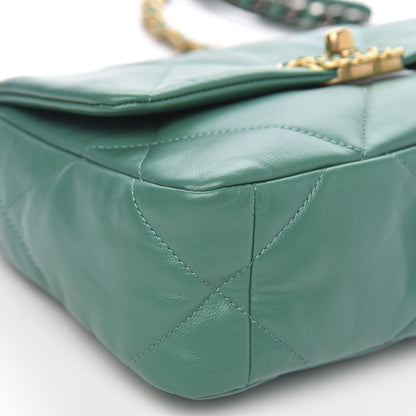 Chanel Lambskin Quilted Medium 19 Flap Green 8 of 11