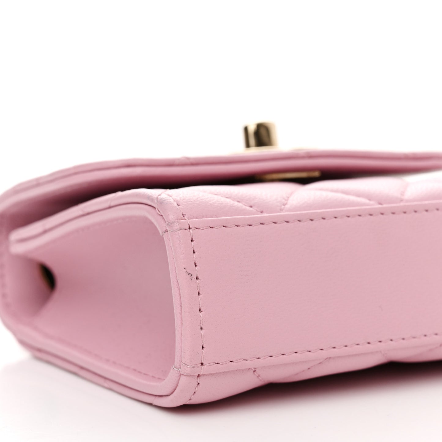 Lambskin Quilted Mini Trendy CC Clutch With Chain Pink