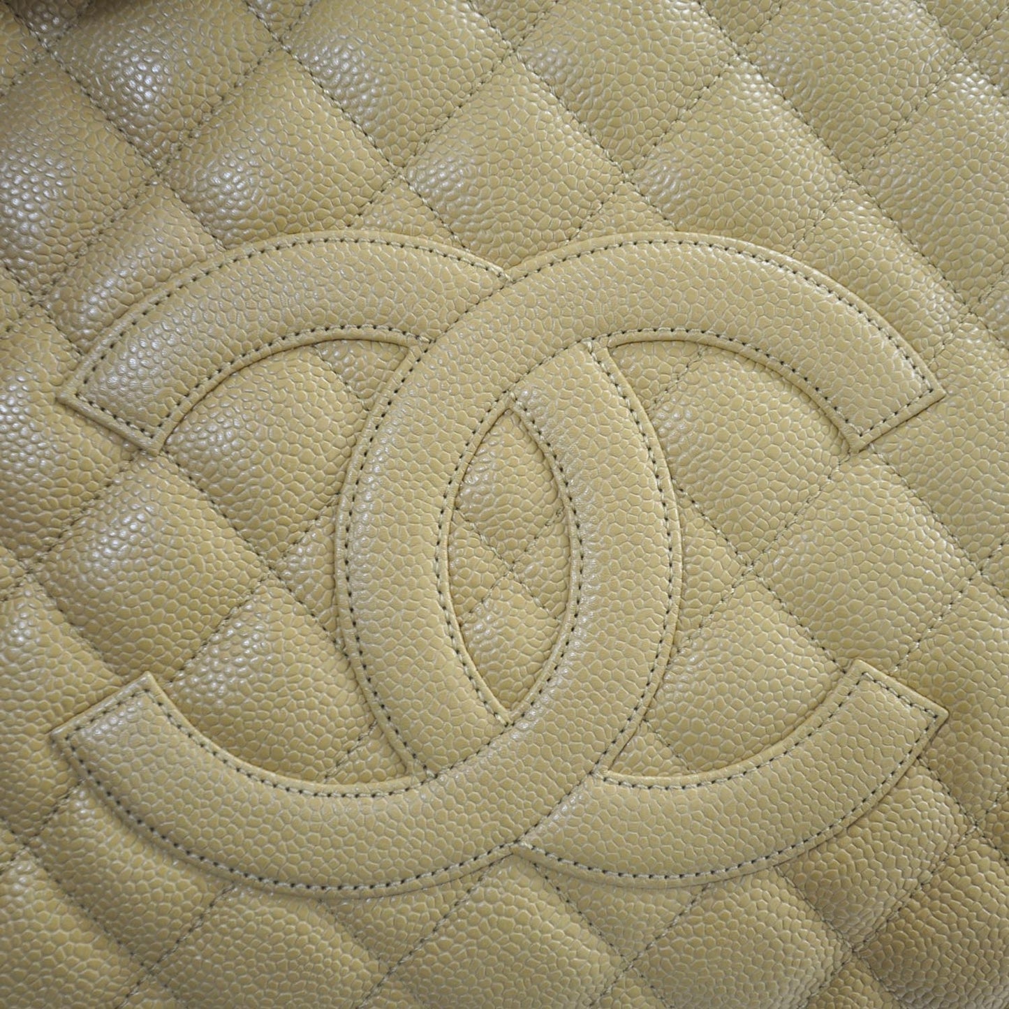 Caviar Quilted Grand Shopping Tote GST Beige
