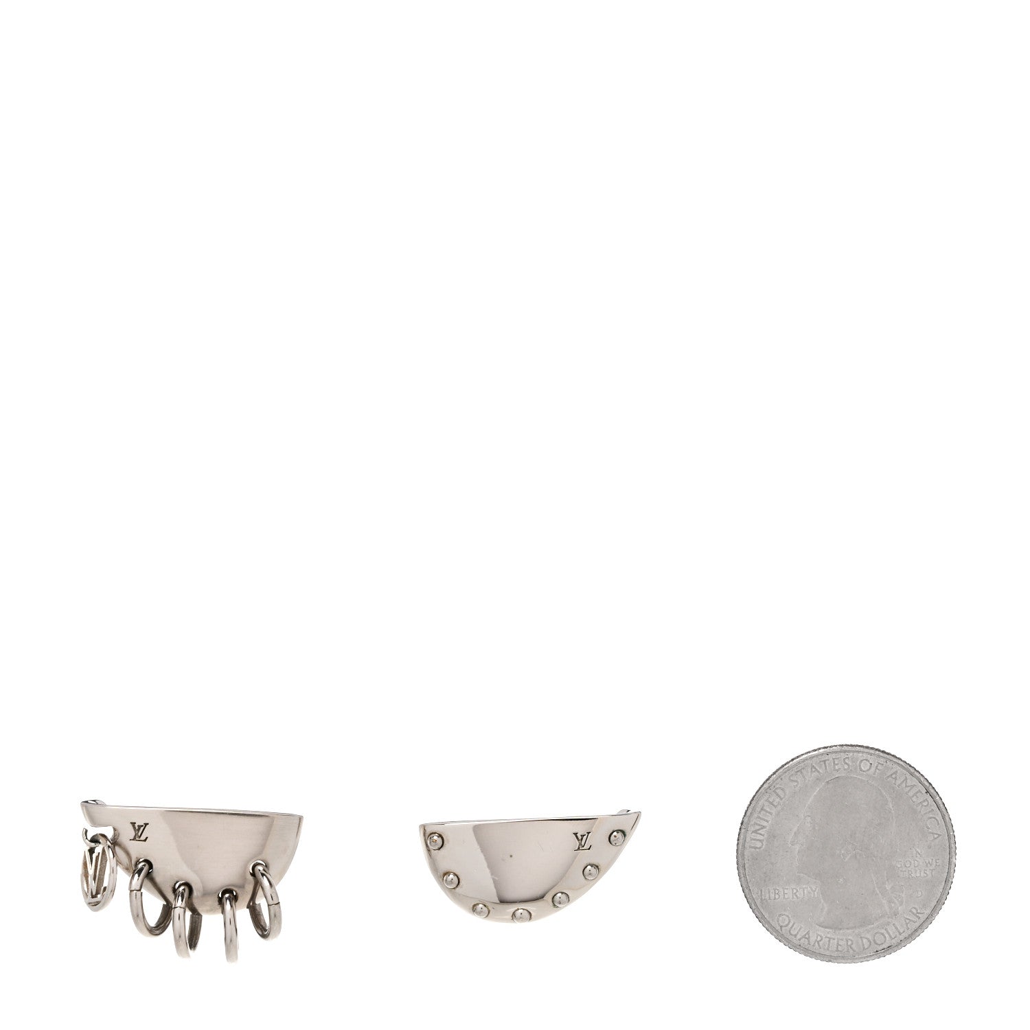 Louis Vuitton Brass Bionic Earrings Palladium 2 of 5