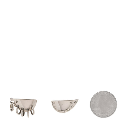 Louis Vuitton Brass Bionic Earrings Palladium 2 of 5