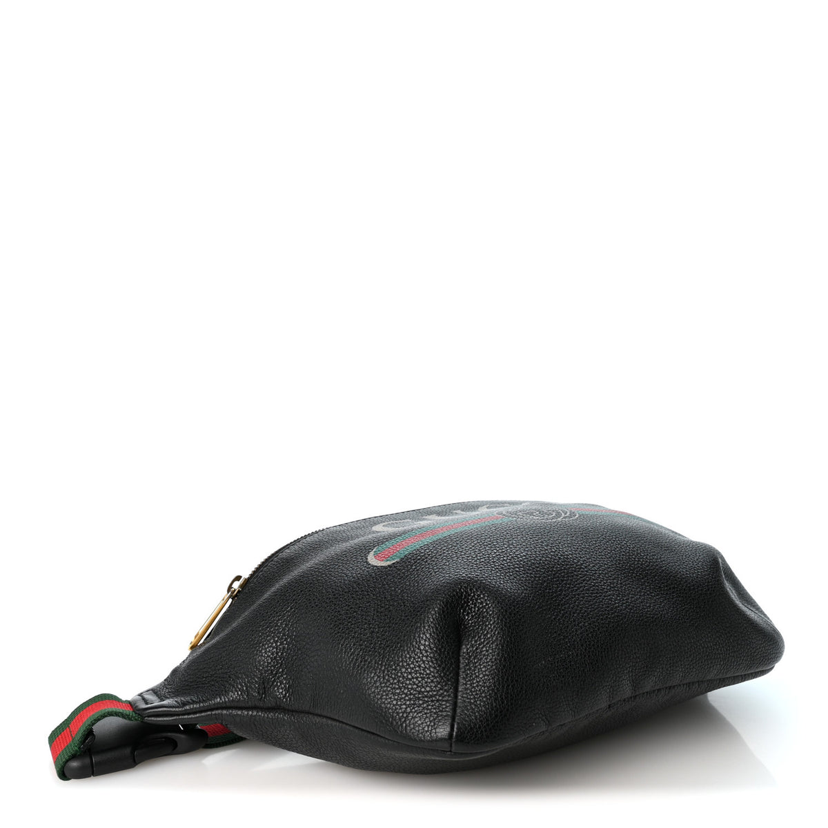 Grained Calfskin Logo Belt Bag Black