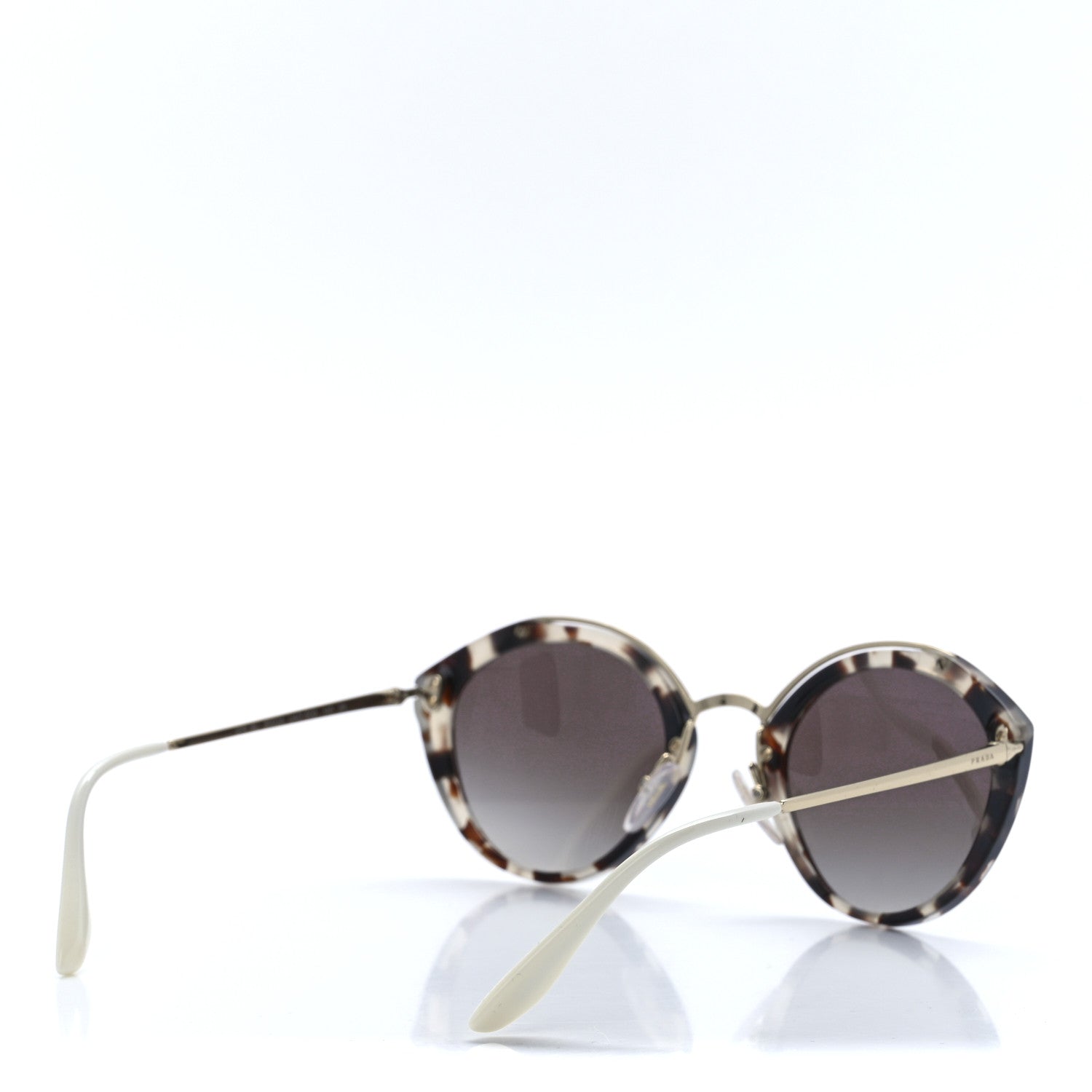 Prada Acetate Round Sunglasses SPR18U Tortoise 4 of 8