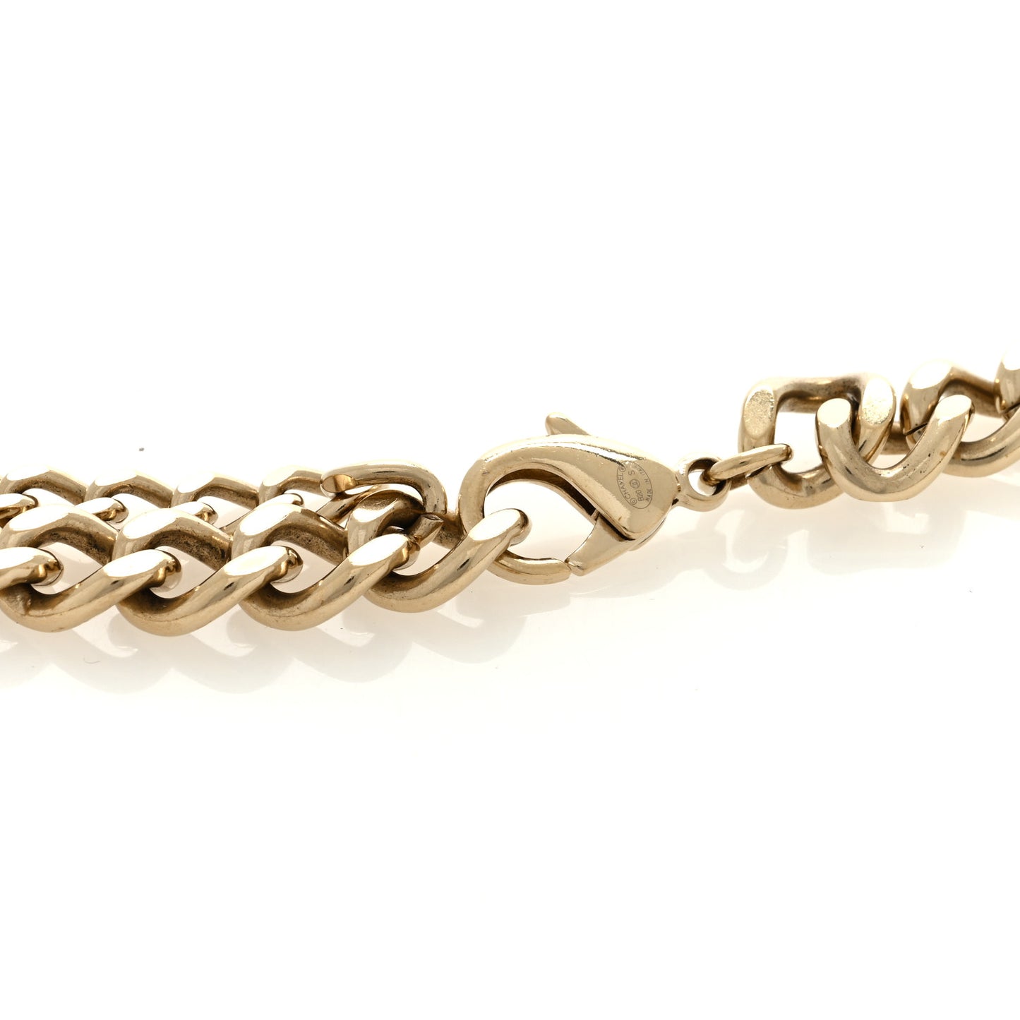 Metal Crystal CC Vendome Chain Belt 80 Gold