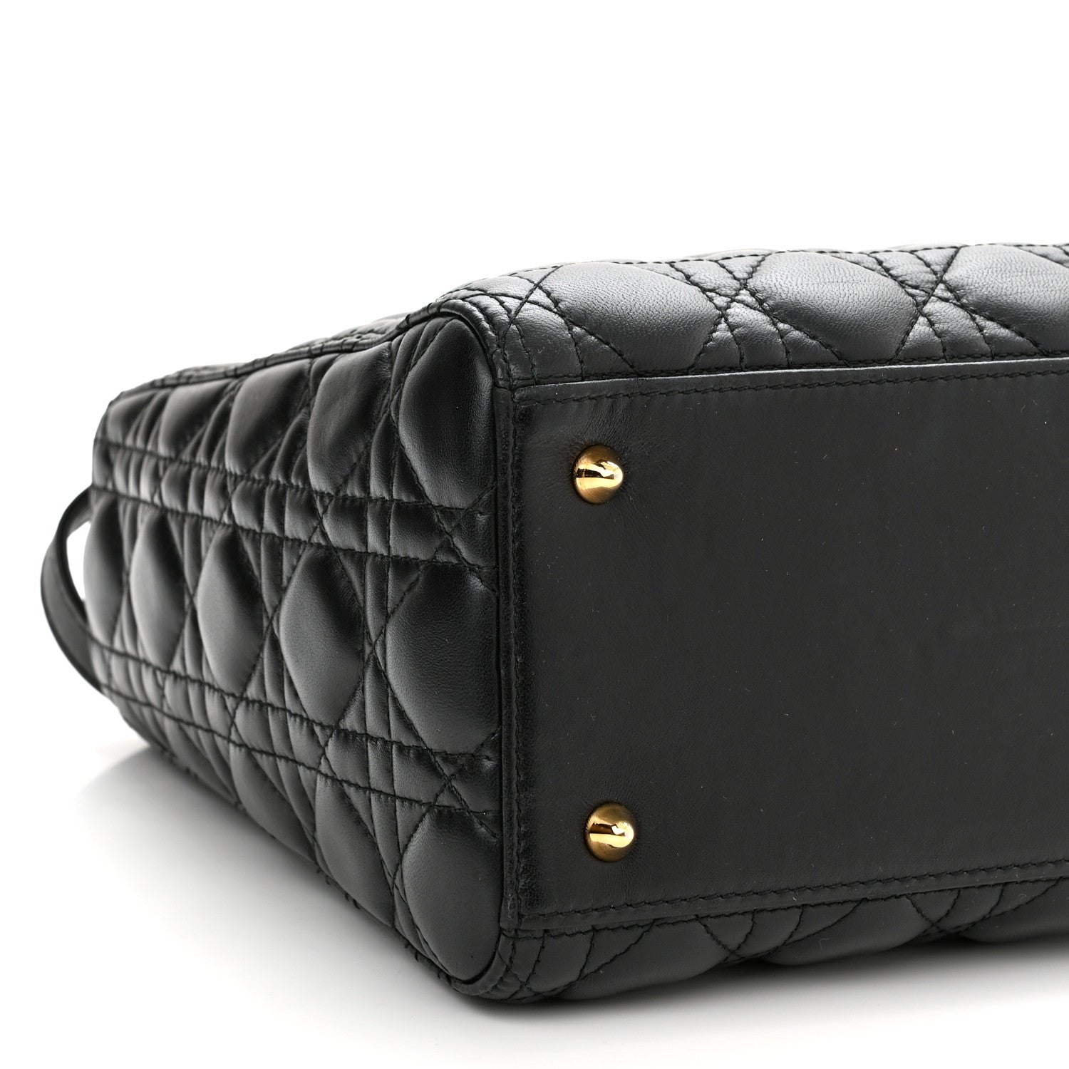 Christian Dior Lambskin Cannage Medium Lady Dior Black 9 of 10