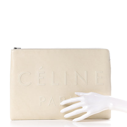Celine Calfskin Large Made In Clutch Pouch White 2 of 7