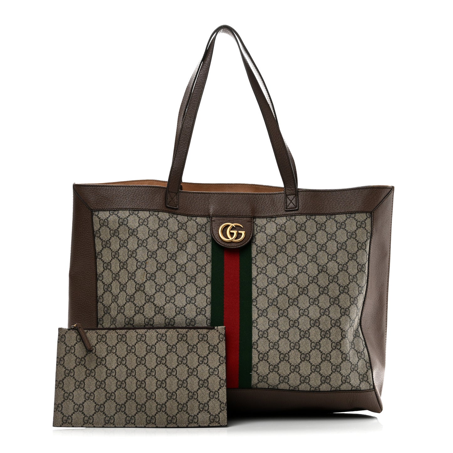 GG Supreme Monogram Web Ophidia Tote Brown